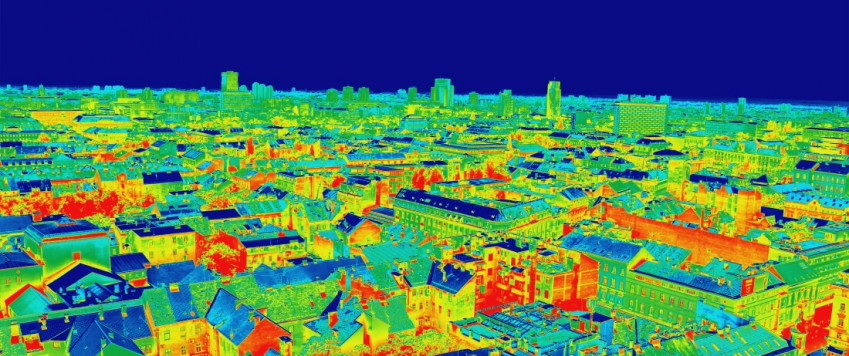 Zagrebas skats ar termogrāfiju