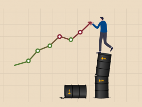Naftas kannas un augošo cenu līkne, ilustratīvs attēls